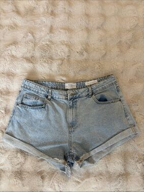 Cotton On Light Blue High-Rise Denim Shorts